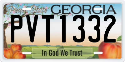 GA license plate PVT1332