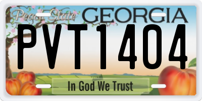 GA license plate PVT1404