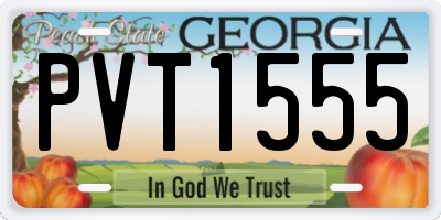 GA license plate PVT1555