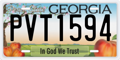 GA license plate PVT1594
