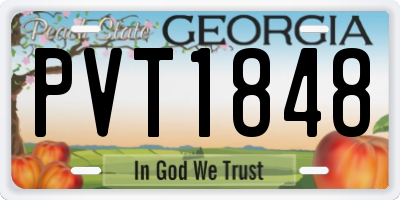 GA license plate PVT1848