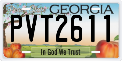 GA license plate PVT2611