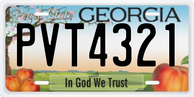 GA license plate PVT4321