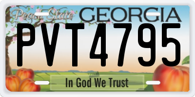 GA license plate PVT4795