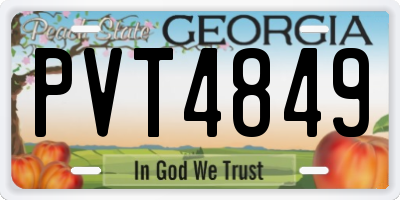 GA license plate PVT4849