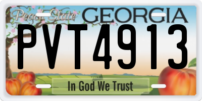 GA license plate PVT4913