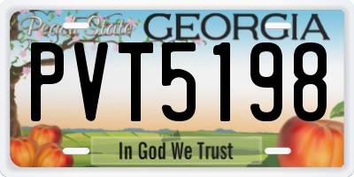 GA license plate PVT5198