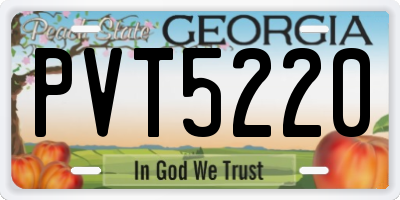 GA license plate PVT5220