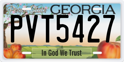 GA license plate PVT5427