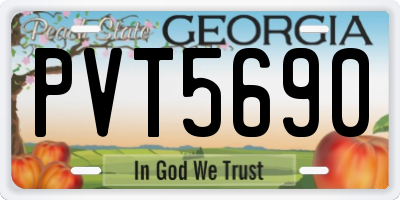 GA license plate PVT5690