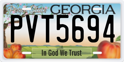 GA license plate PVT5694