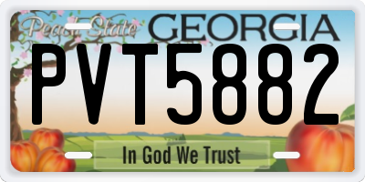 GA license plate PVT5882