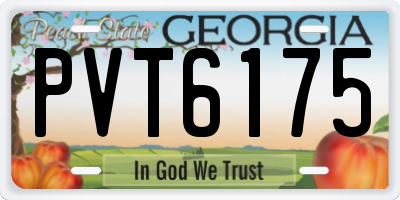 GA license plate PVT6175