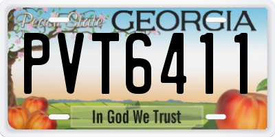 GA license plate PVT6411