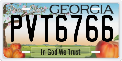 GA license plate PVT6766