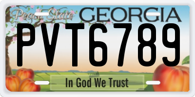 GA license plate PVT6789