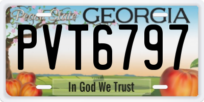 GA license plate PVT6797