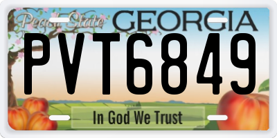 GA license plate PVT6849