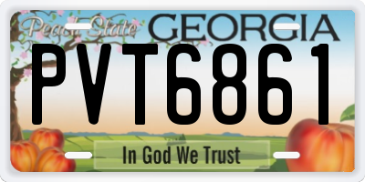 GA license plate PVT6861