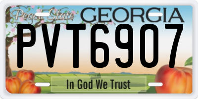 GA license plate PVT6907