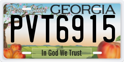 GA license plate PVT6915