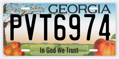 GA license plate PVT6974