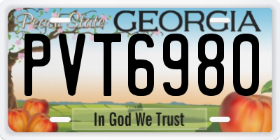 GA license plate PVT6980