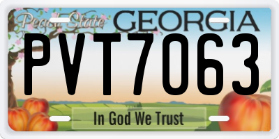 GA license plate PVT7063