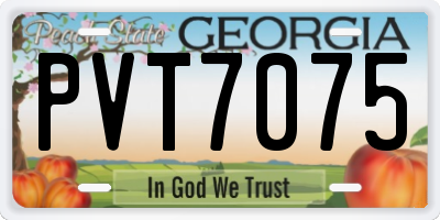 GA license plate PVT7075
