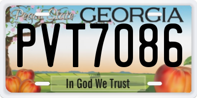 GA license plate PVT7086