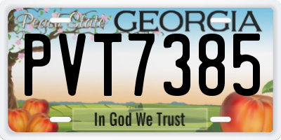 GA license plate PVT7385