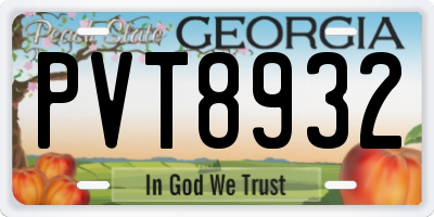 GA license plate PVT8932