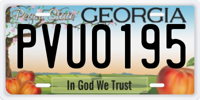 GA license plate PVU0195