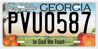 GA license plate PVU0587