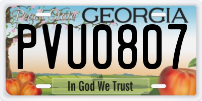 GA license plate PVU0807
