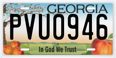 GA license plate PVU0946