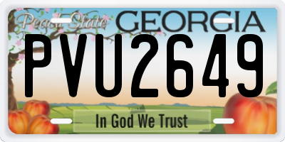 GA license plate PVU2649
