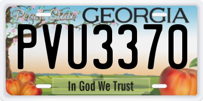 GA license plate PVU3370