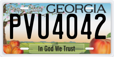 GA license plate PVU4042