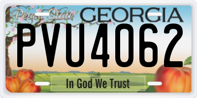 GA license plate PVU4062