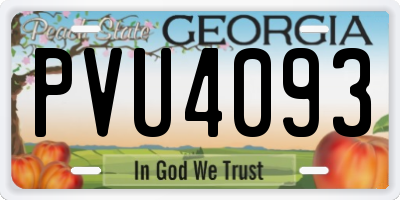 GA license plate PVU4093
