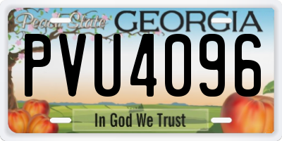 GA license plate PVU4096