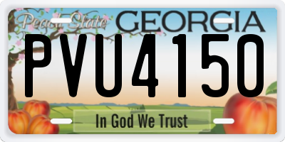 GA license plate PVU4150