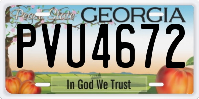 GA license plate PVU4672
