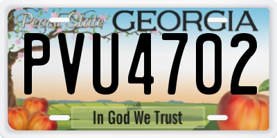 GA license plate PVU4702