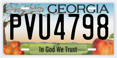 GA license plate PVU4798