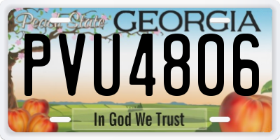 GA license plate PVU4806