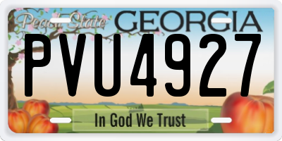 GA license plate PVU4927