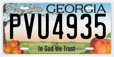 GA license plate PVU4935