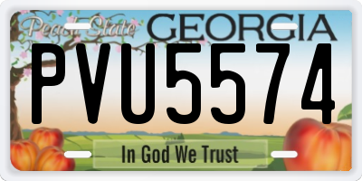 GA license plate PVU5574